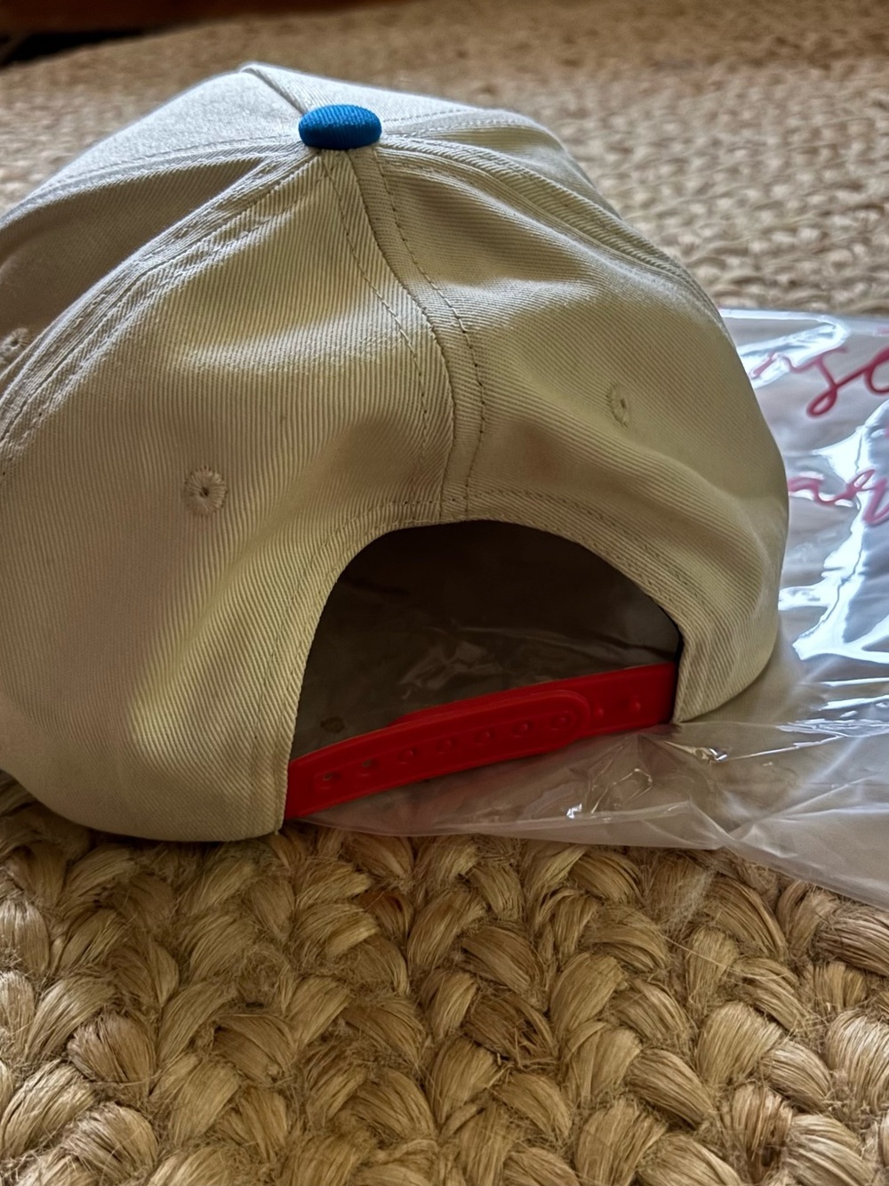 American Honey White & Blue Trucker Hat with Red Embroidery - Picture 3 of 3